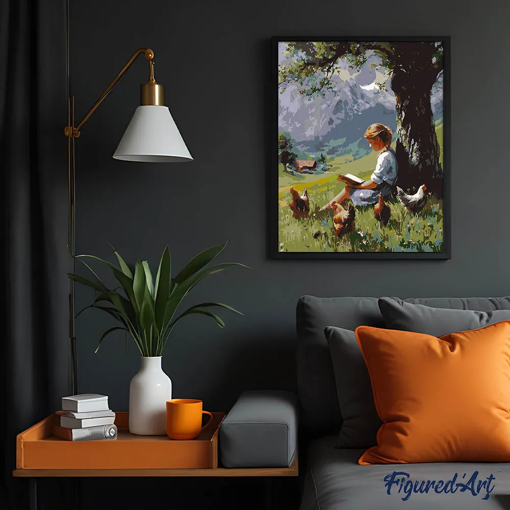 Figured'Art Vintage schilderij van taferelen op het platteland schilderen op nummer