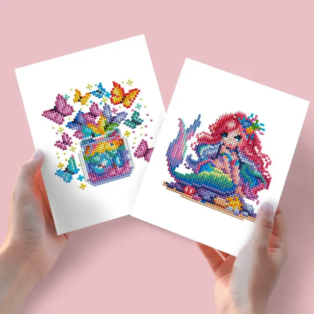 Figured'Art Mini Zeemeermin diamond painting 2 stuks 15x20cm full drill