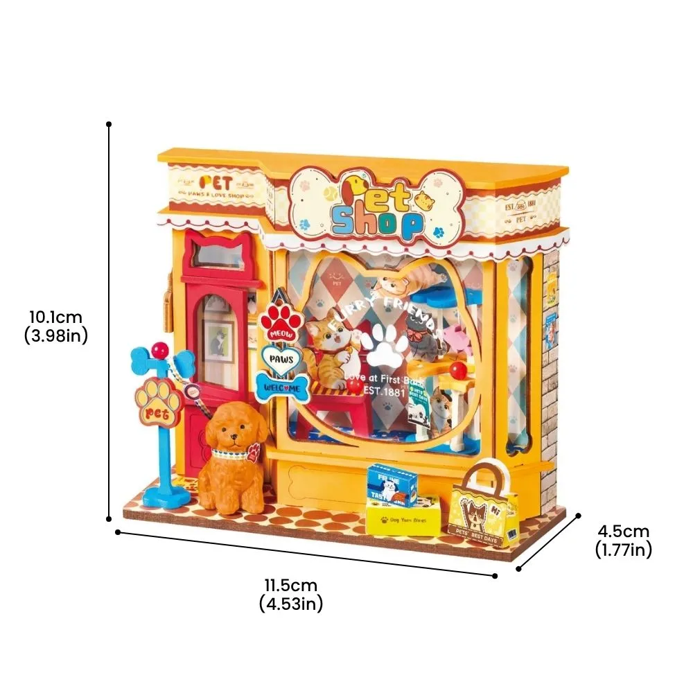 Figured'Art Pawfect dierenwinkel miniatuurhuisje 3D puzzel 76 delen