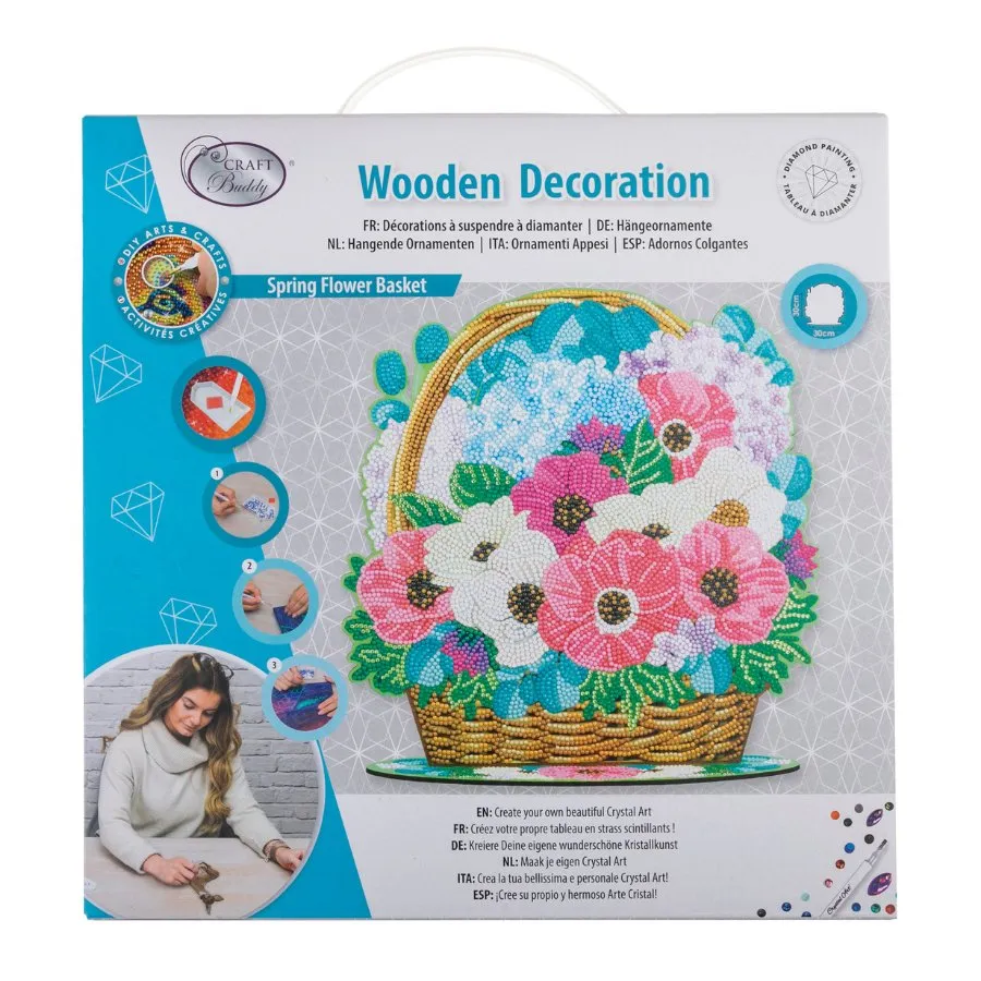 Craft Buddy Crystal Art Spring Flower Basket decoratie 30cm