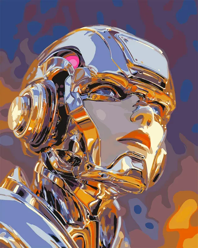 Figured'Art Humanoïde Robot schilderen op nummer 40x50cm sciencefiction