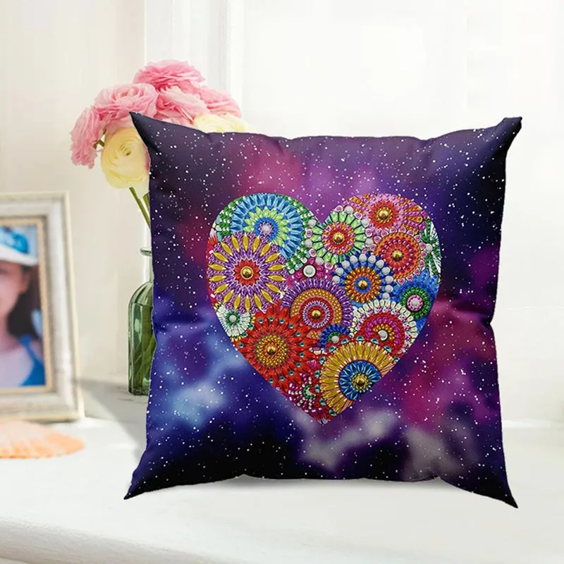 Figured'Art Mandala Hart diamond painting kussenhoes 30x30cm
