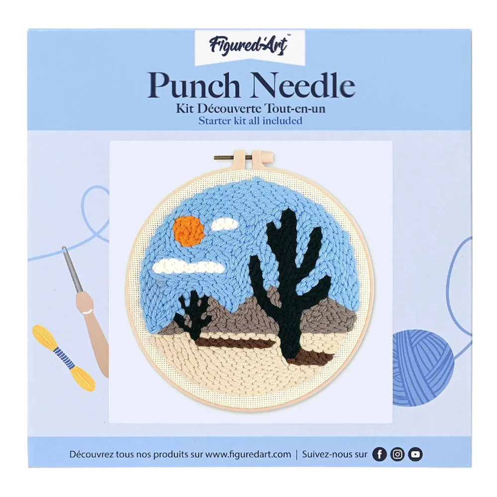 Figured'Art Middag in de woestijn punch needle pakket 20 cm wol