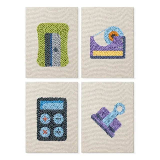Figured'Art Kawaii Schrijfwaren 2 punch needle set 4 stuks 15x20cm