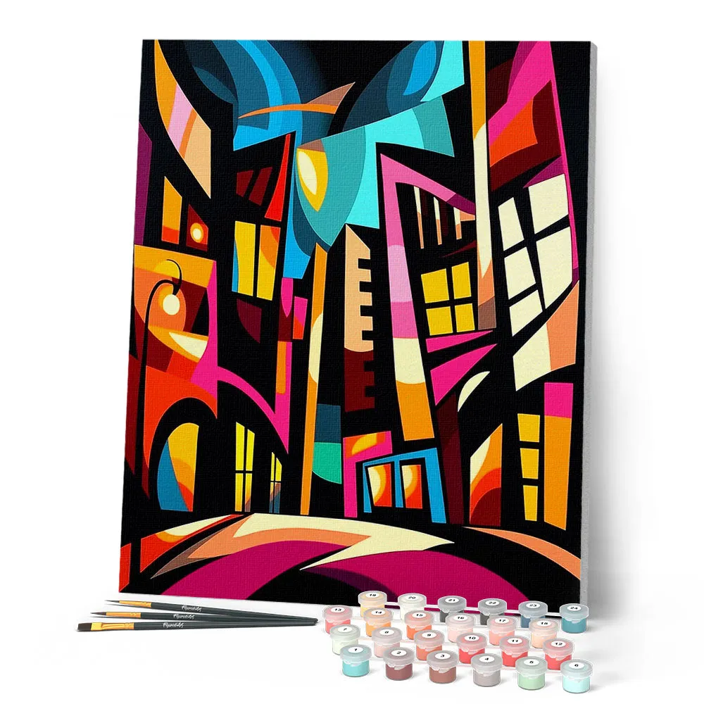 Figured'Art Stadsgezicht schilderen op nummer 40x50 cm eenvoudig