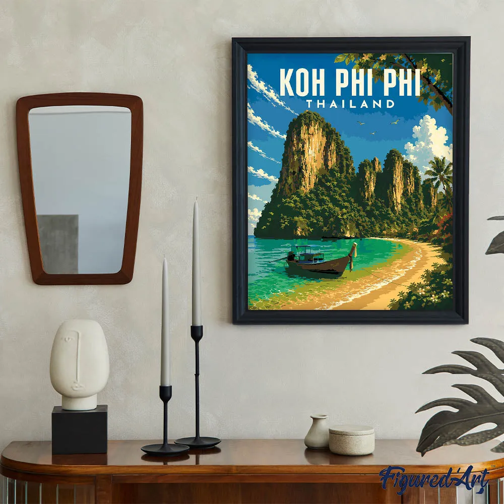 Figured'Art Phi Phi-eilanden schilderen op nummer 40x50 cm zee