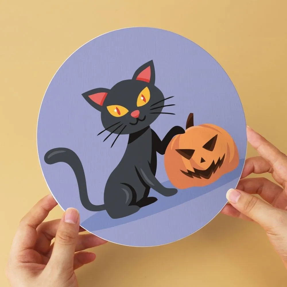 Figured'Art Mini Serie Katten en Hekserij schilderen op nummer Ø20cm 6 stuks
