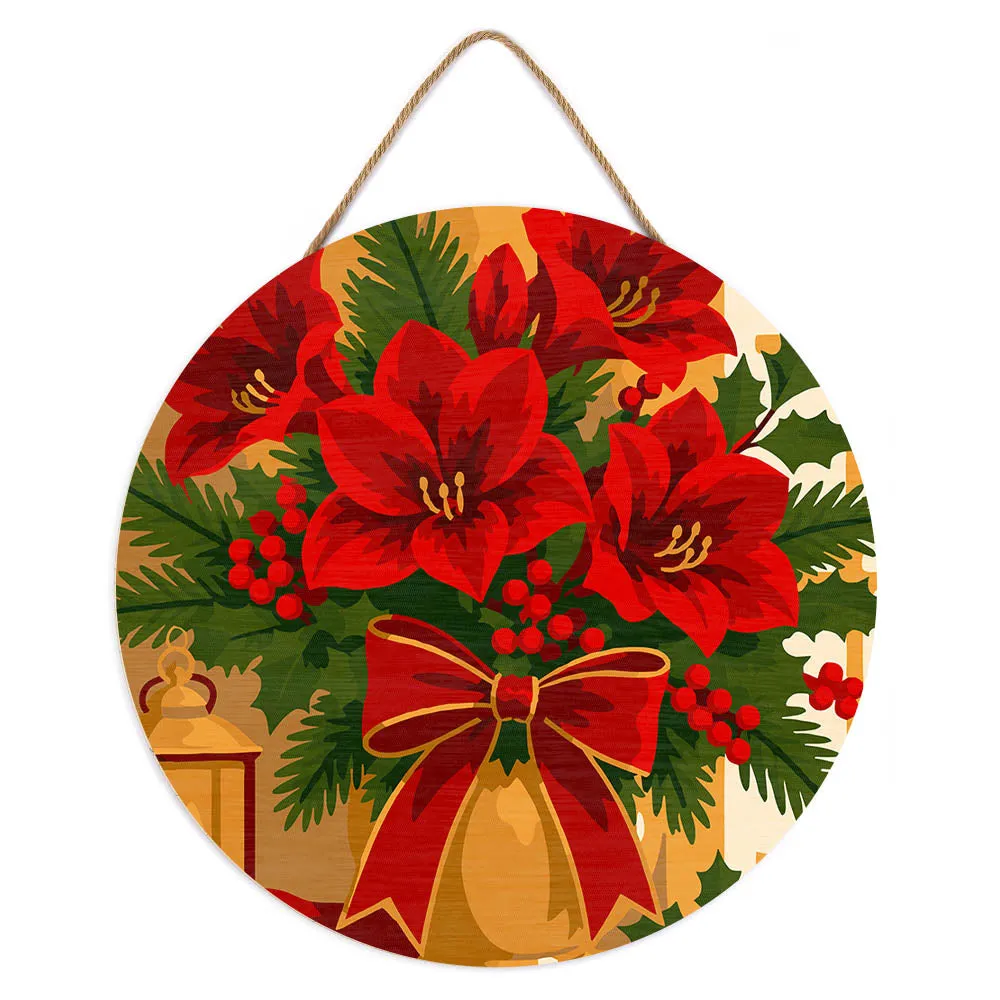 Figured'Art Kerststerren schilderen op nummer houten schijf 30cm gemiddeld
