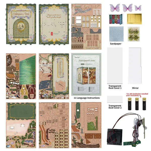 Figured'Art Shakespeare's Vers book nook 24,5 cm verlicht