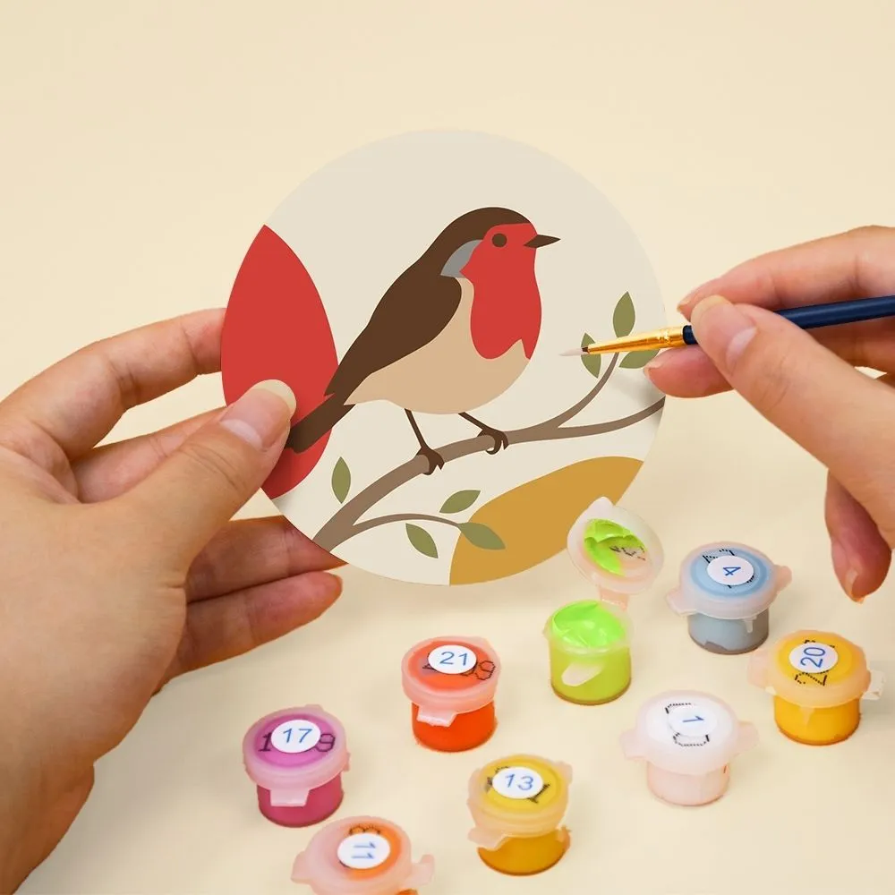 Figured'Art Kleine Zangvogels schilderen op nummer onderzetters 6x 10cm