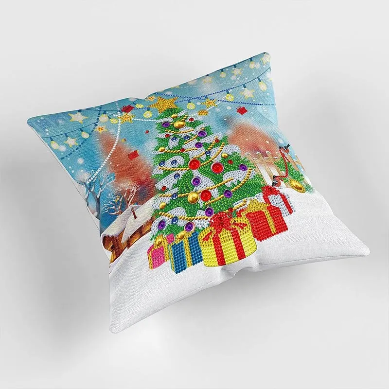Figured'Art Kerstboom kussenhoes diamond painting 30x30 cm kerst