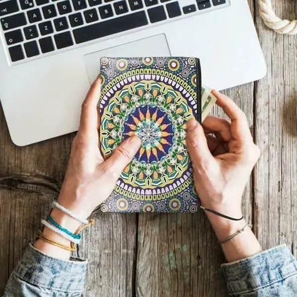 Figured'Art Ster Mandala diamond painting polstas PU-leer 20x15 cm