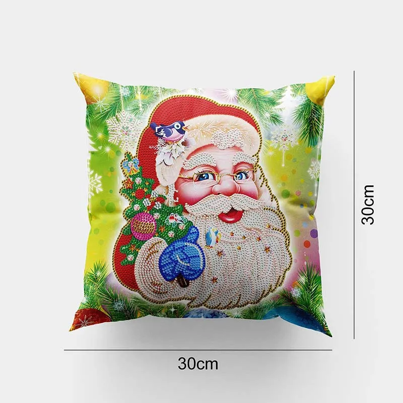 Figured'Art Kerstman kussenhoes diamond painting 30x30 cm