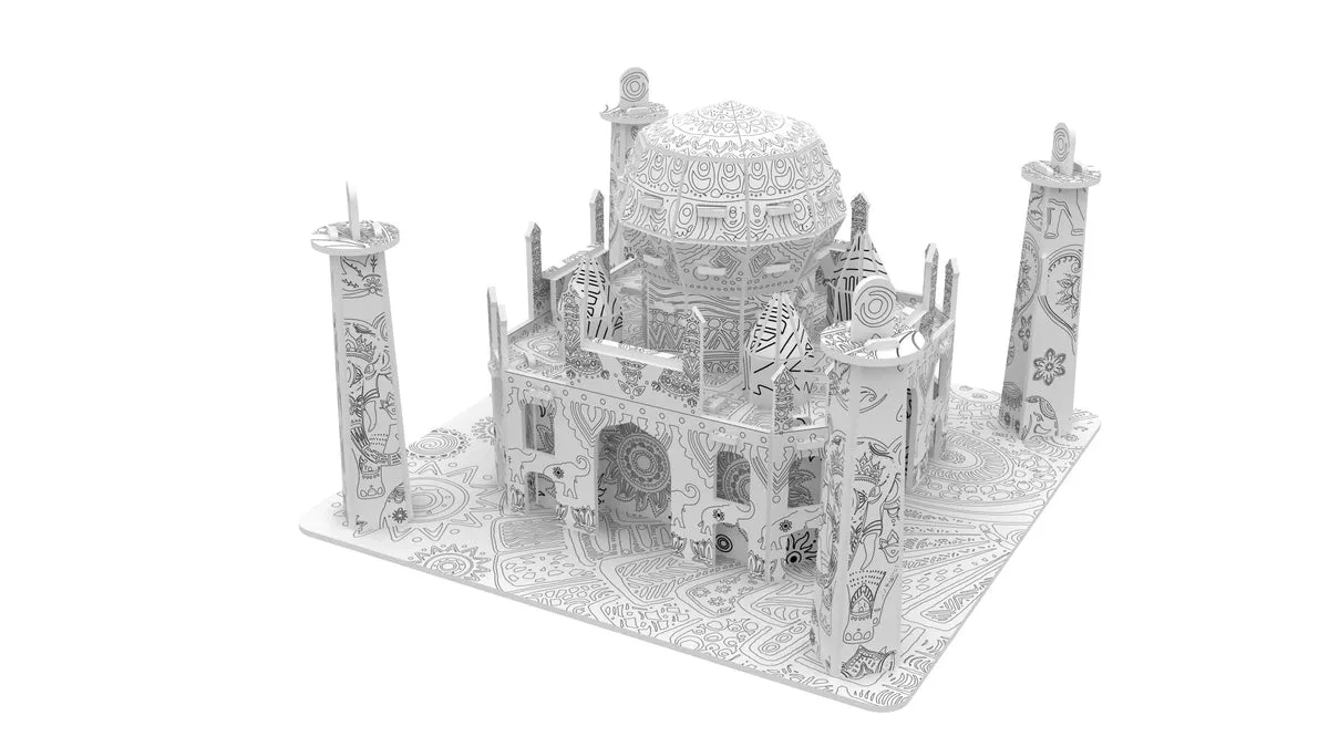 Craft Buddy Taj Mahal 3D kleurpuzzel 19cm met stiften