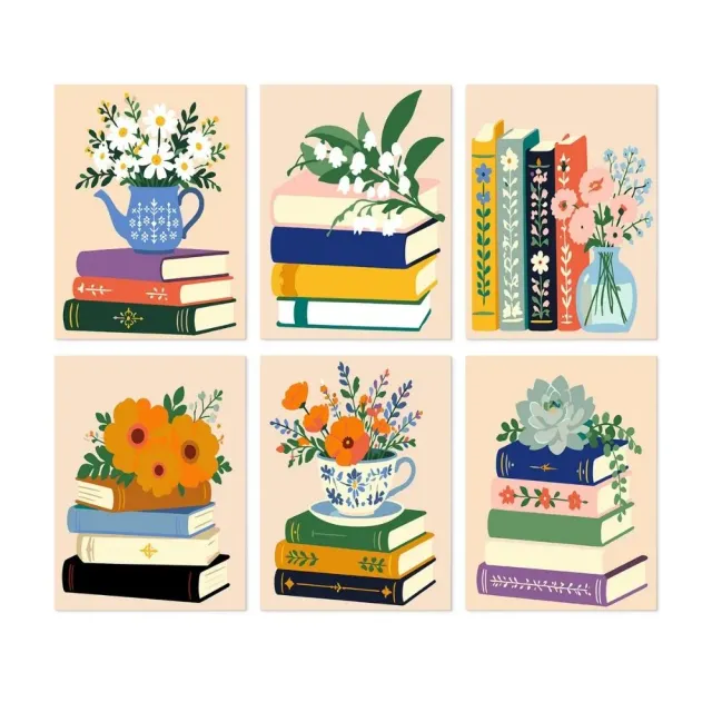 Figured'Art Literair Boeket mini schilderen op nummer 15x20cm 6 st