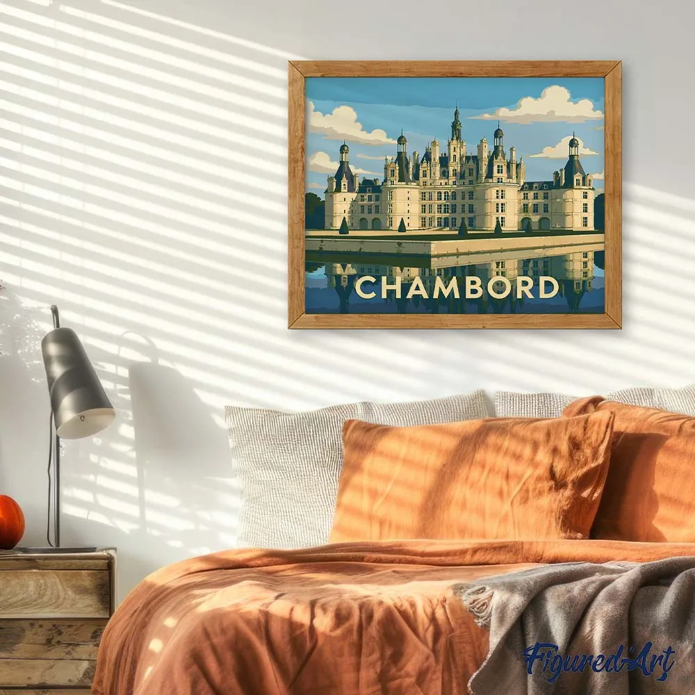 Figured'Art Kasteel van Chambord schilderen op nummer 40x50 cm kasteel