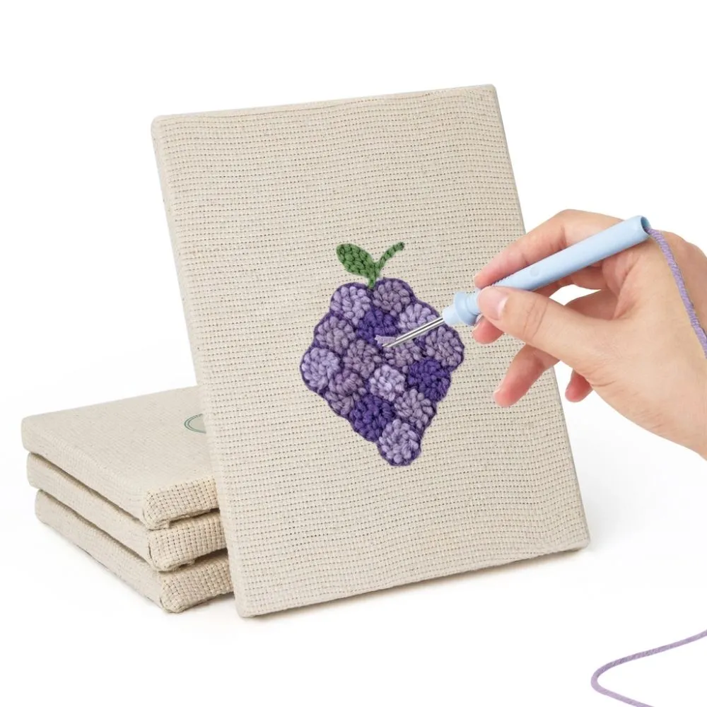 Figured'Art Fruitfeest 2 Punch Needle Set 4 Stuks met Frames