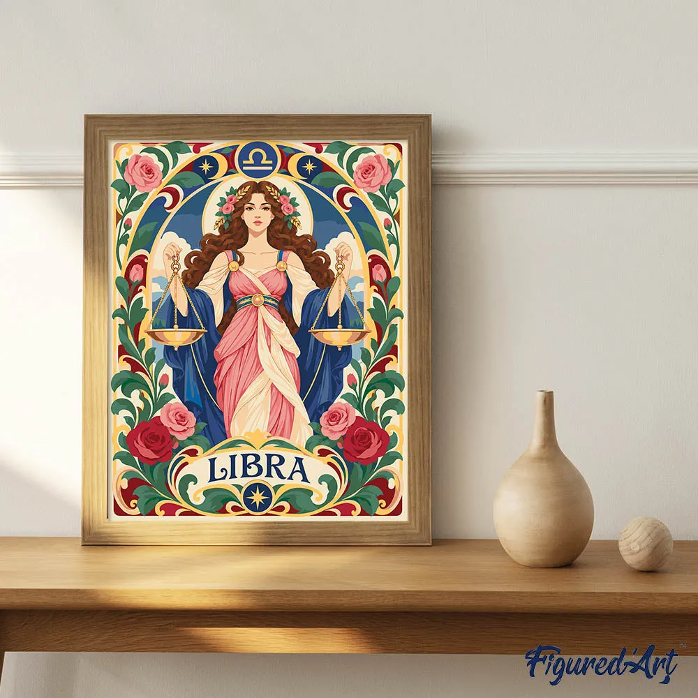 Figured'Art Art Nouveau Weegschaal schilderen op nummer dierenriem