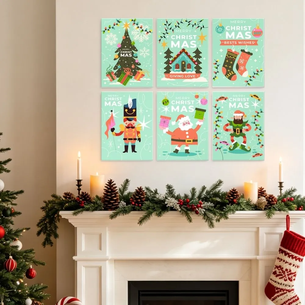 Figured'Art Mini Serie Kerstmis in mint schilderen op nummer 6 stuks