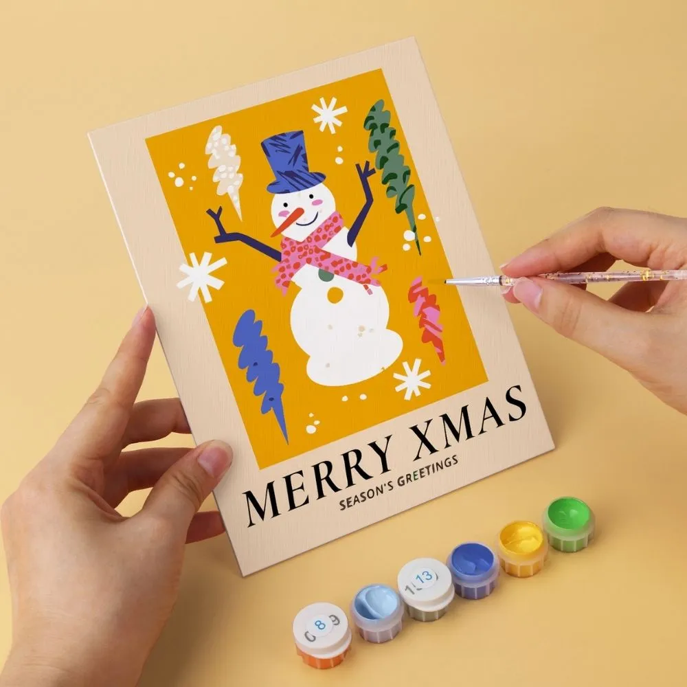 Figured'Art Mini Holly Jolly schilderen op nummer 15x20cm 6 stuks