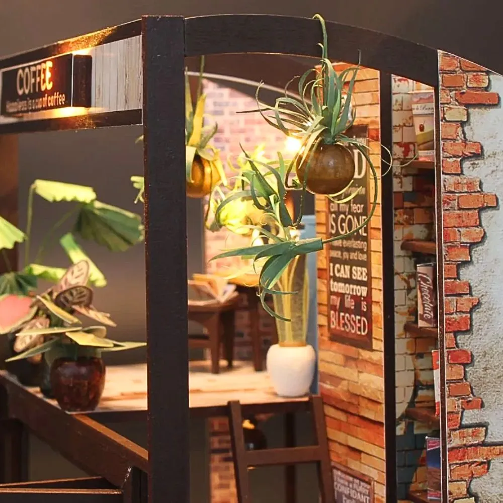 Figured'Art Pause Café miniatuurhuisje bouwpakket 232 stuks met led