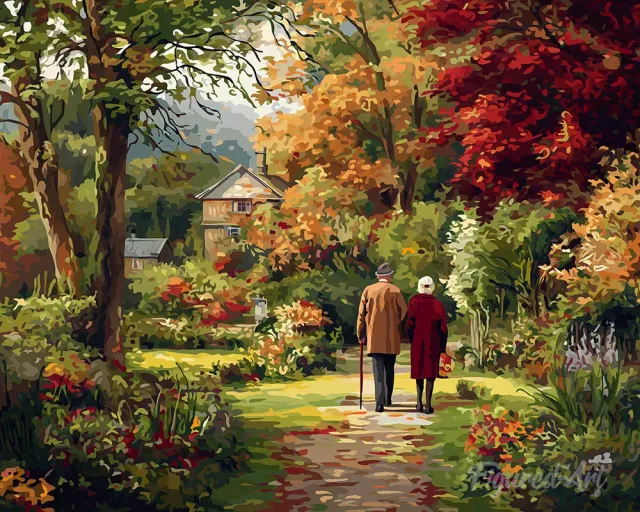 Figured'Art Eeuwige liefde in de herfst diamond painting 40x50 cm