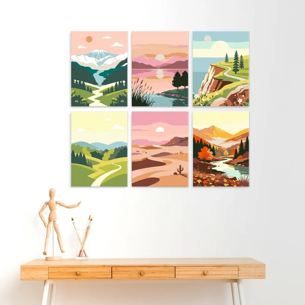 Figured'Art Mini Serie Palet van de natuur schilderen op nummer 15x20cm 6 stuks