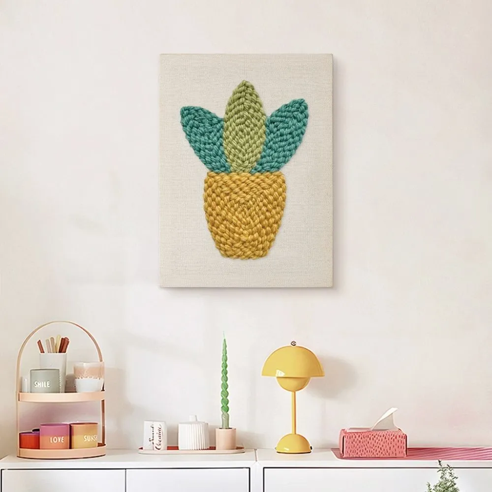 Figured'Art Mini Groen Punch Needle Pakket 20x30 cm met frame