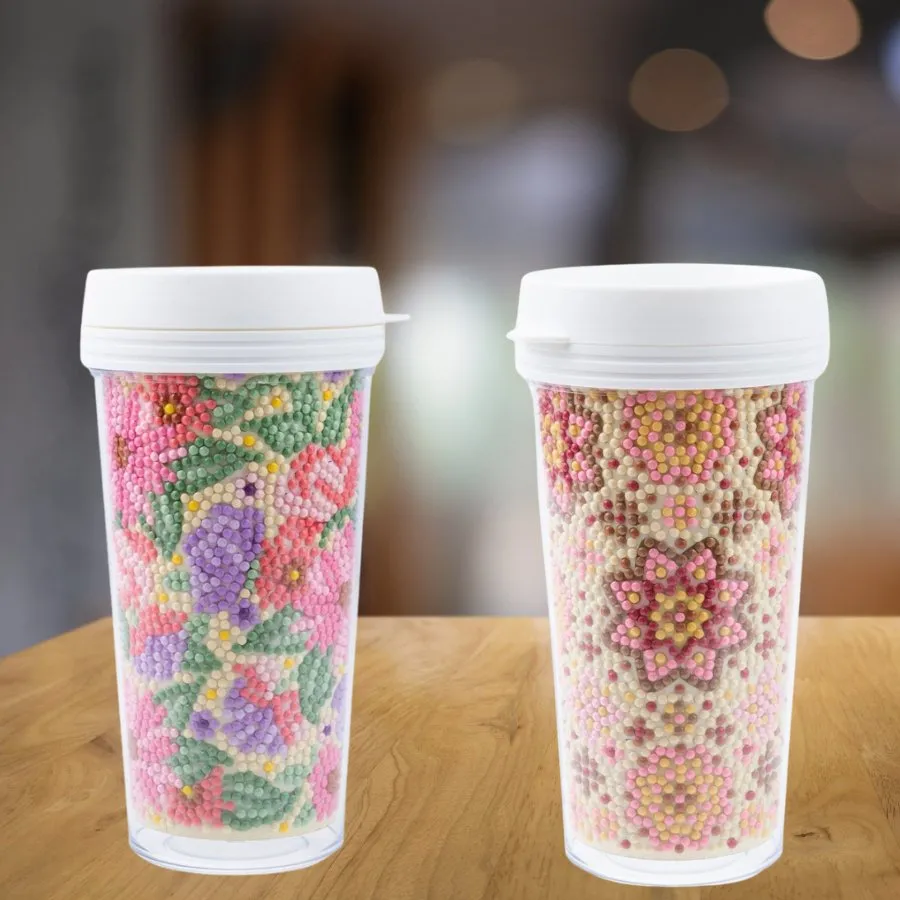 Craft Buddy Crystal Art Floral and Mandala tumbler 2-pack 470 ml