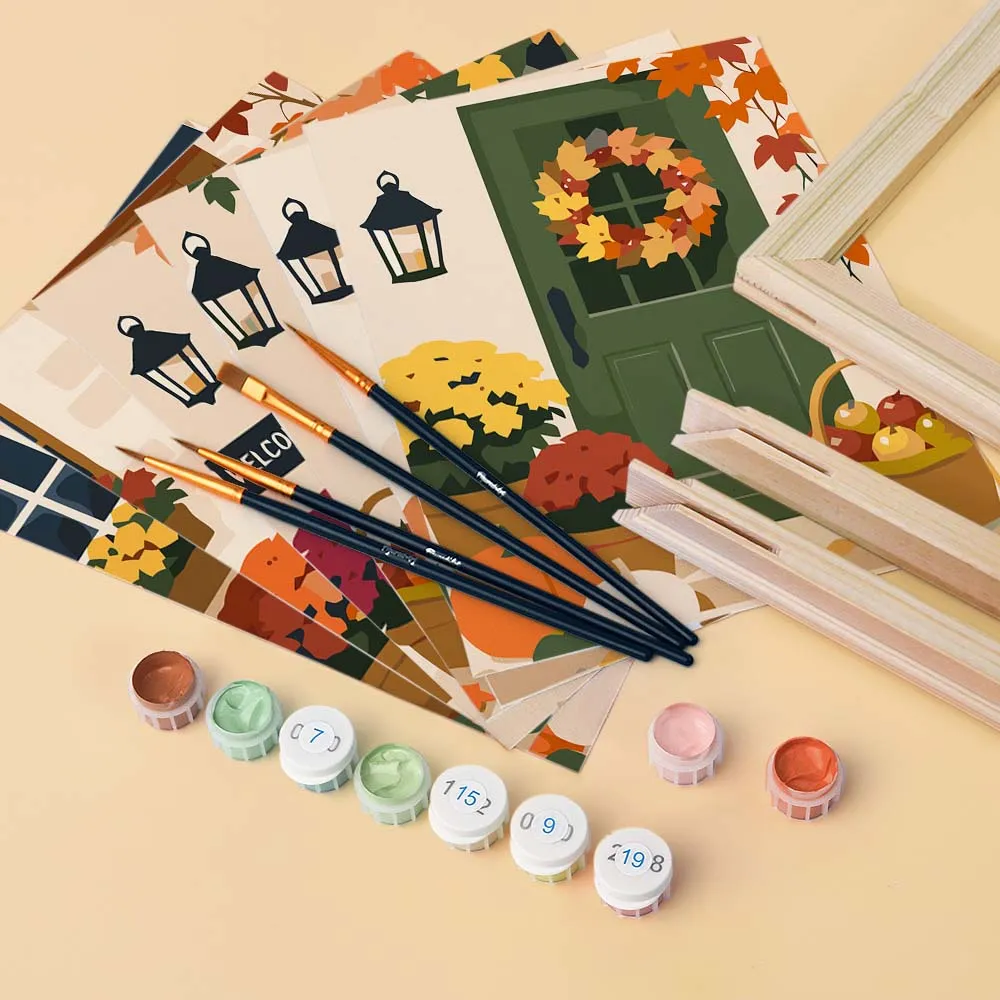 Figured'Art Mini Welkom herfst schilderen op nummer 15x20cm 6 stuks