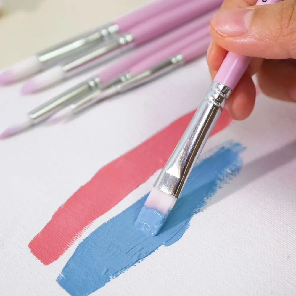 Figured'Art penselen set 6 stuks schilderen op nummer nylon