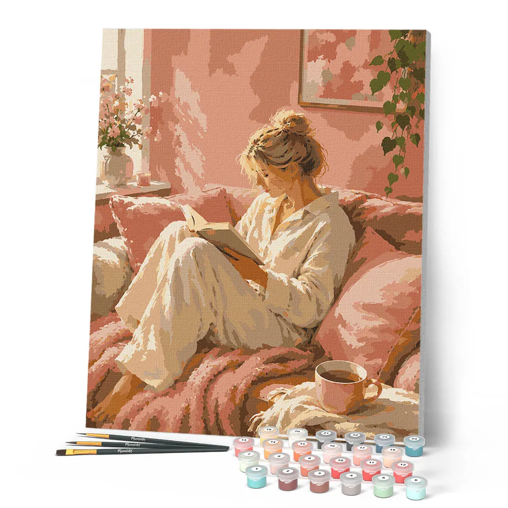 Figured'Art Pagina's van Rust schilderen op nummer 40x50cm vrouw