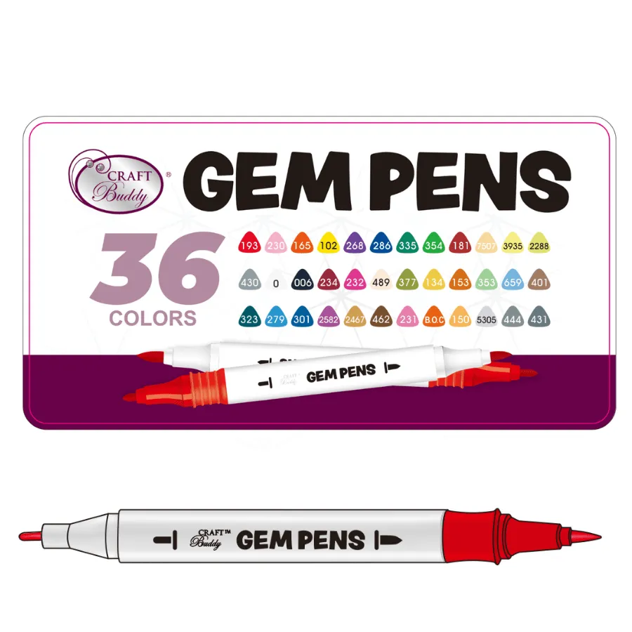 Craft Buddy Crystal Art Gem Pens stiften 36 stuks