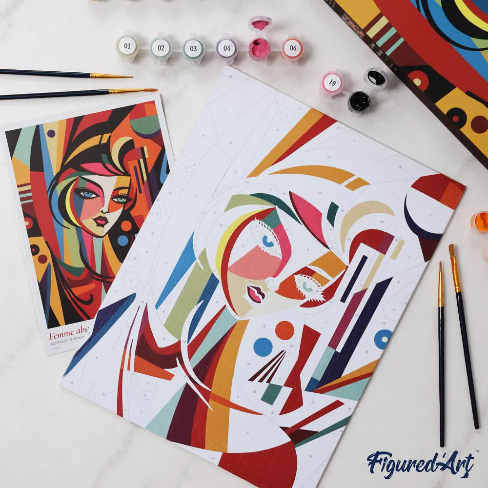 Figured'Art Abstracte Vrouw schilderen op nummers cadeauset 24,5x32,5cm