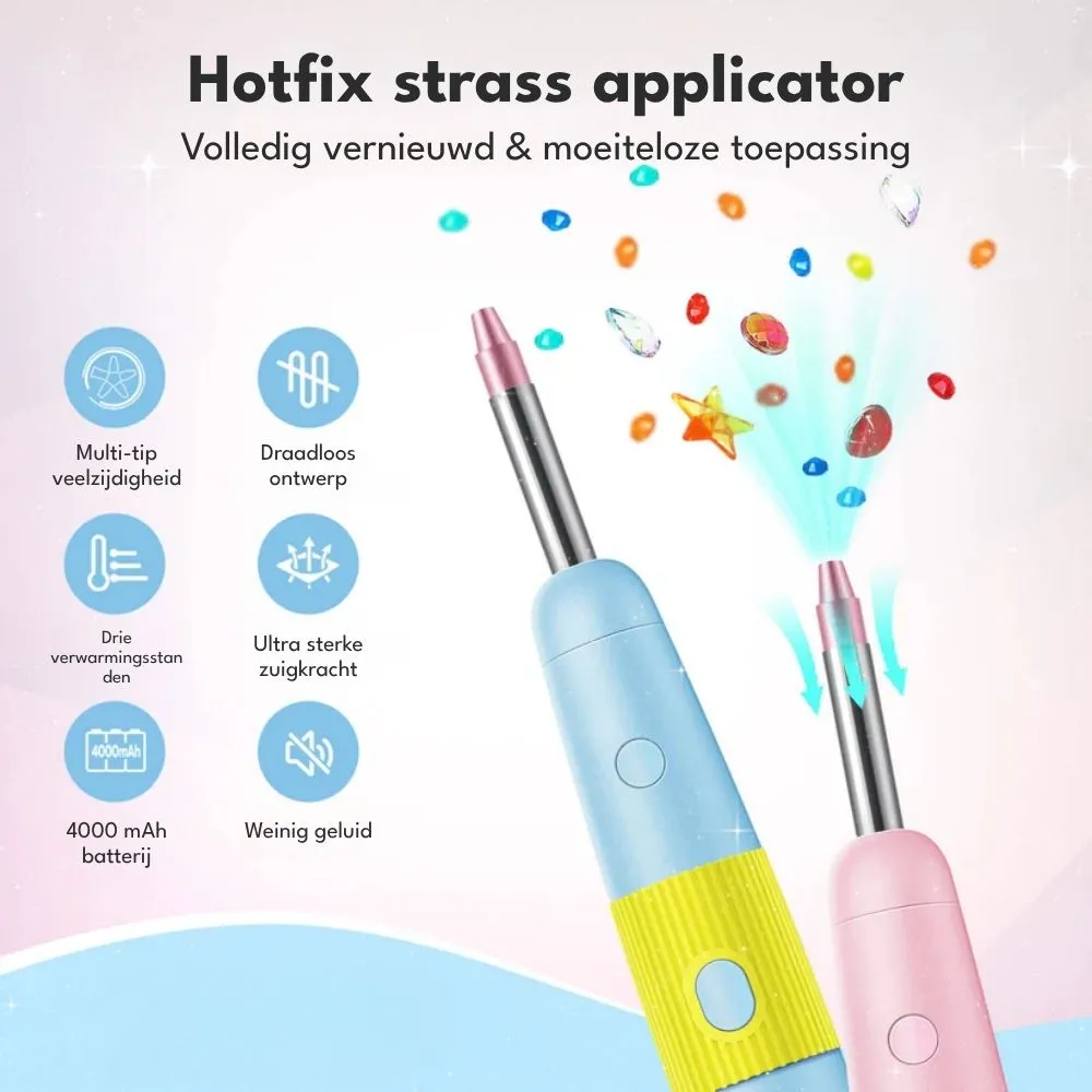 Figured'Art Hotfix Rhinestone Applicator strasspen blauw draadloos