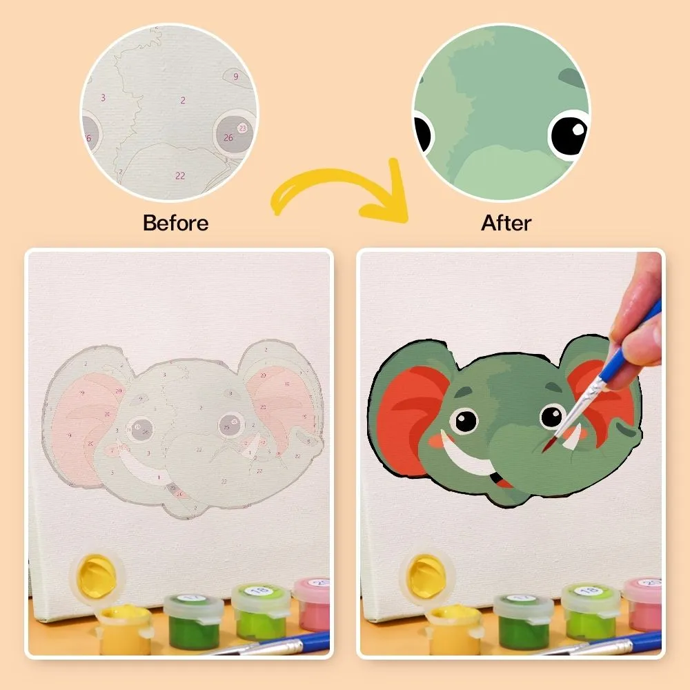 Figured'Art Schattige Dierengezichten 2 mini schilderen op nummer 6 stuks
