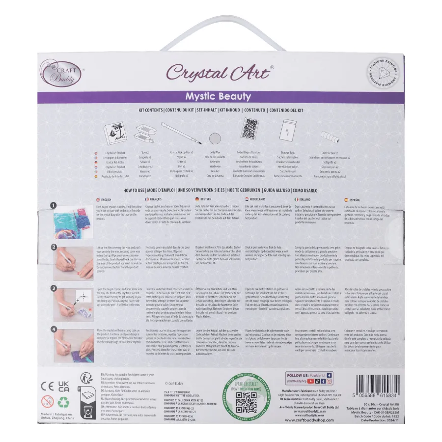 Craft Buddy Crystal Art Mystic Beauty canvas 30x30 cm partial