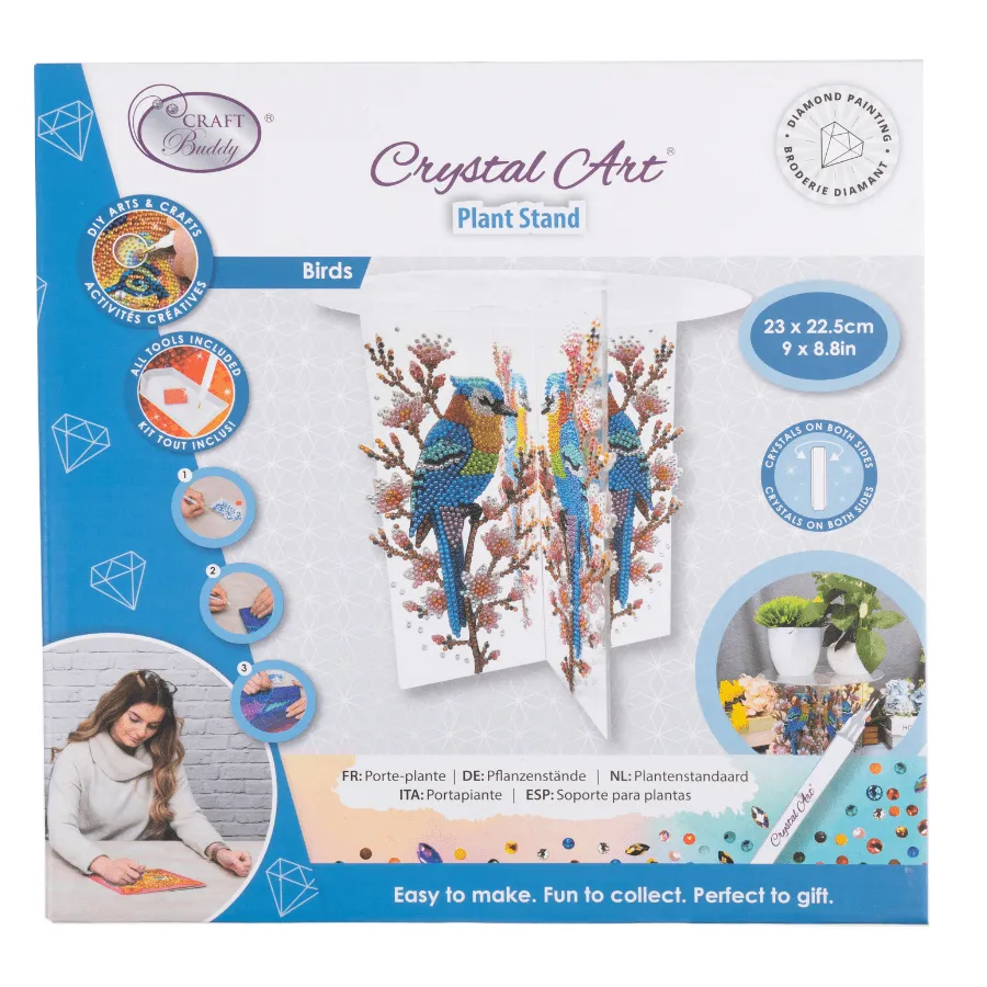 Craft Buddy Crystal Art Bird plantenstandaard acryl 23 cm