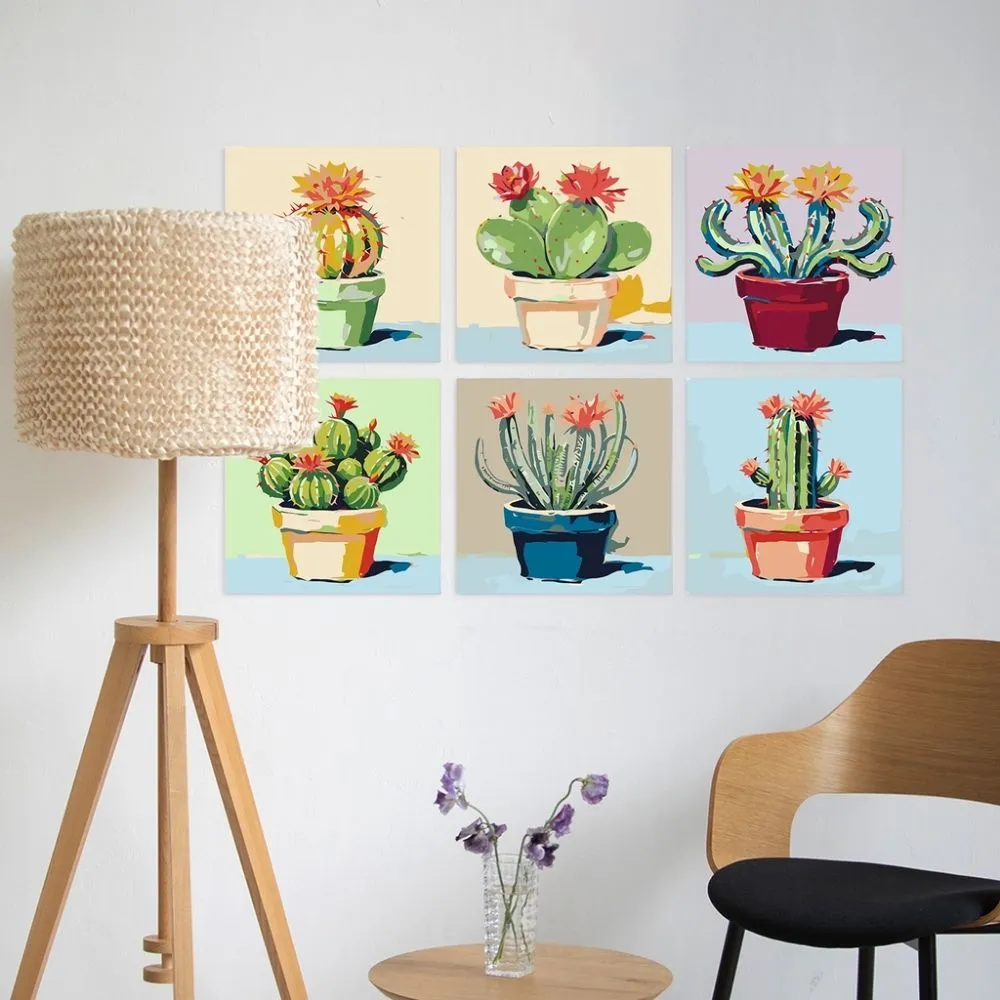 Figured'Art Stekelig en mooi schilderen op nummer 20x20cm 6 stuks