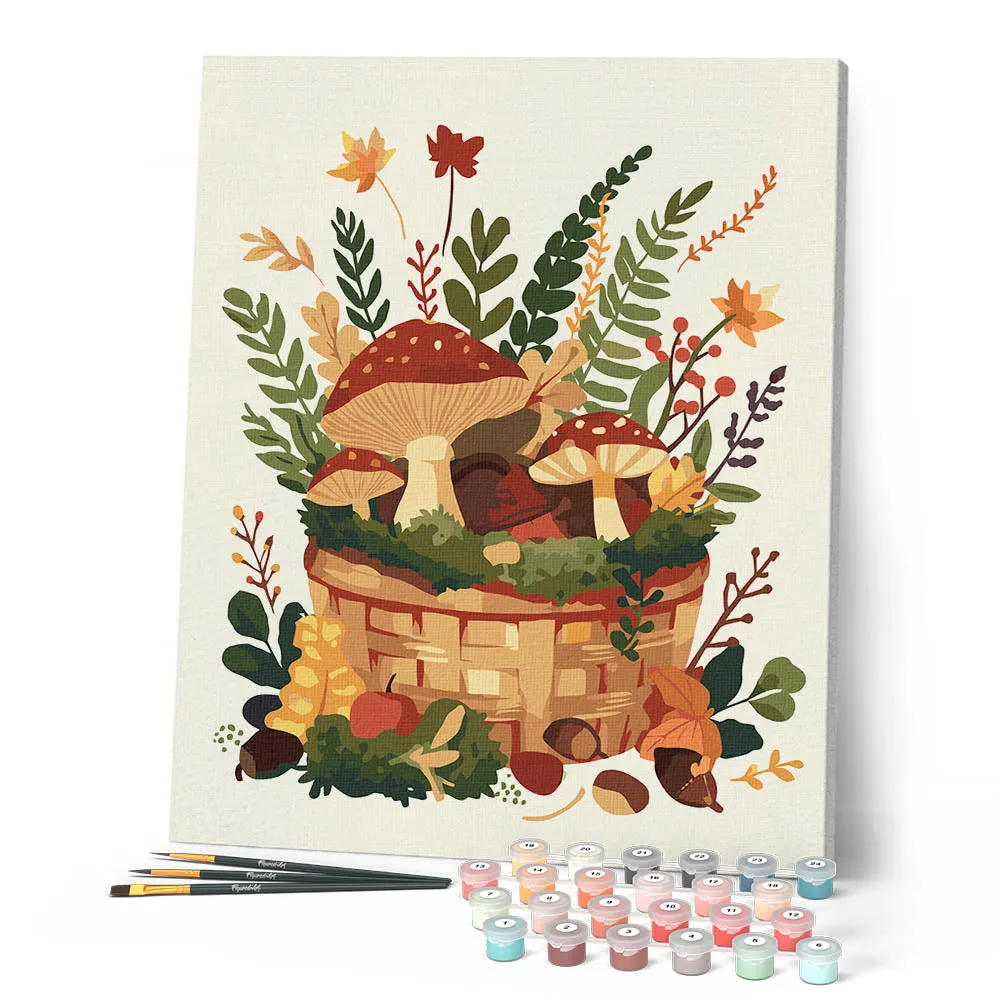Figured'Art Oogst uit het bos schilderen op nummer 40x50cm herfst