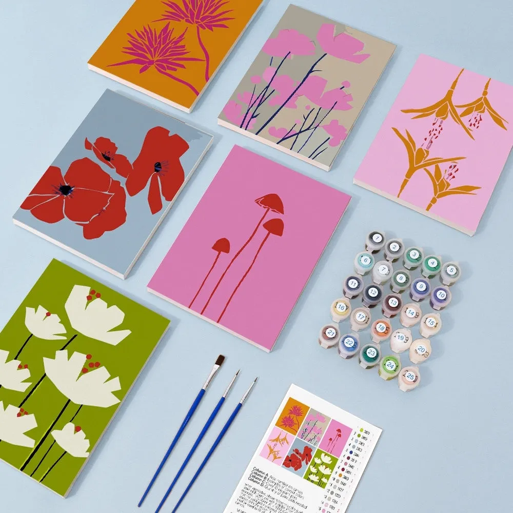 Figured'Art Moderne Bloemenprints mini schilderen op nummer 15x20 6st