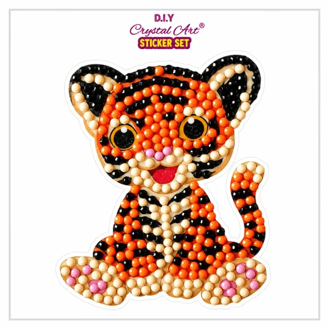 Craft Buddy Crystal Art Tiger Friend motief 8-10 cm