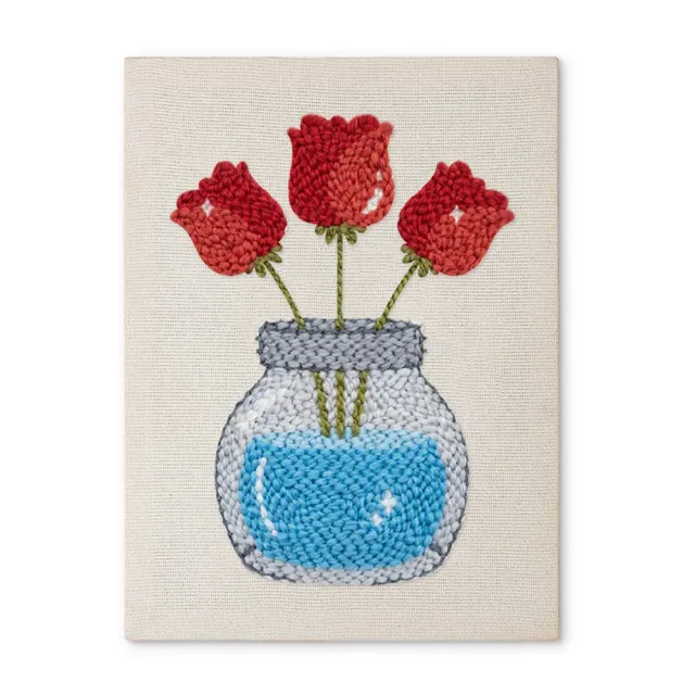 Figured'Art Pot met Tulpen punch needle pakket 20x30cm met frame