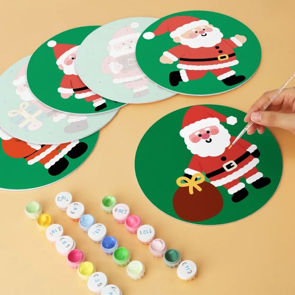 Figured'Art Kerstman-momenten schilderen op nummer schijven Ø20cm 6st