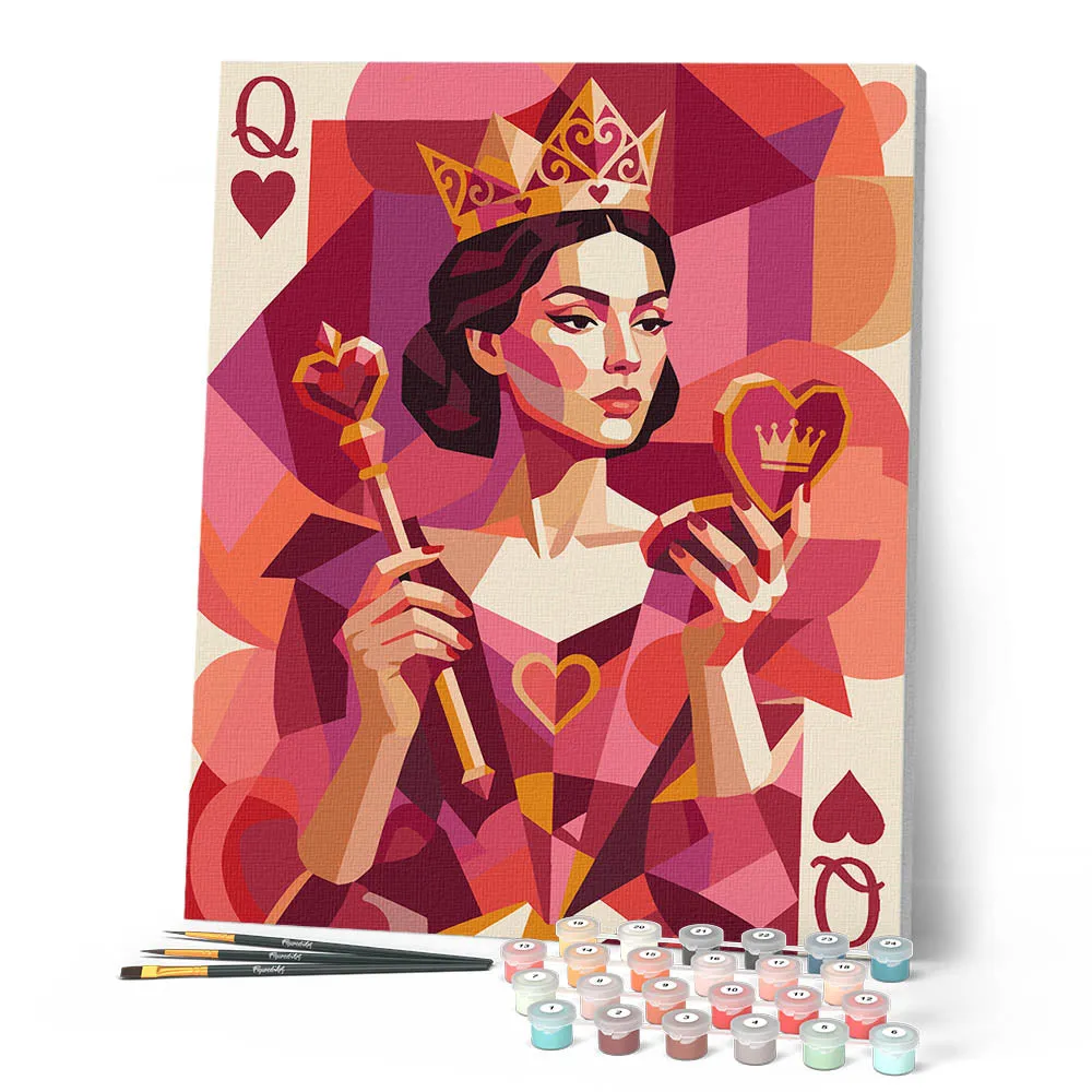 Figured'Art Hartenkoningin schilderen op nummer 40x50 cm pop art