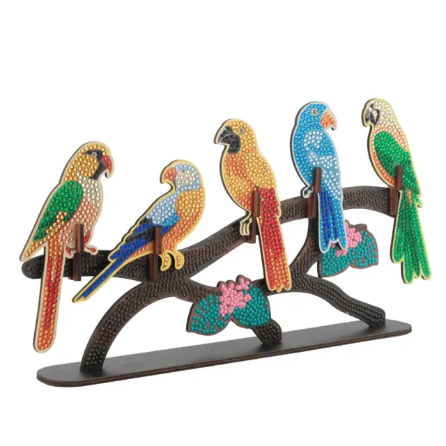 Craft Buddy Crystal Art Exotic Birds houten decoratie 35cm