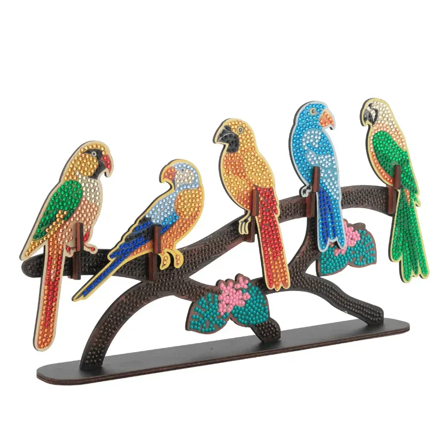 Craft Buddy Crystal Art Exotic Birds houten decoratie 35cm