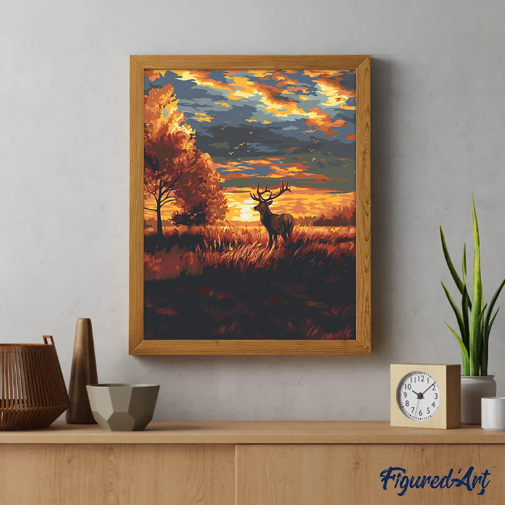 Figured'Art Majestueus Hert schilderen op nummer herfst 40x50cm