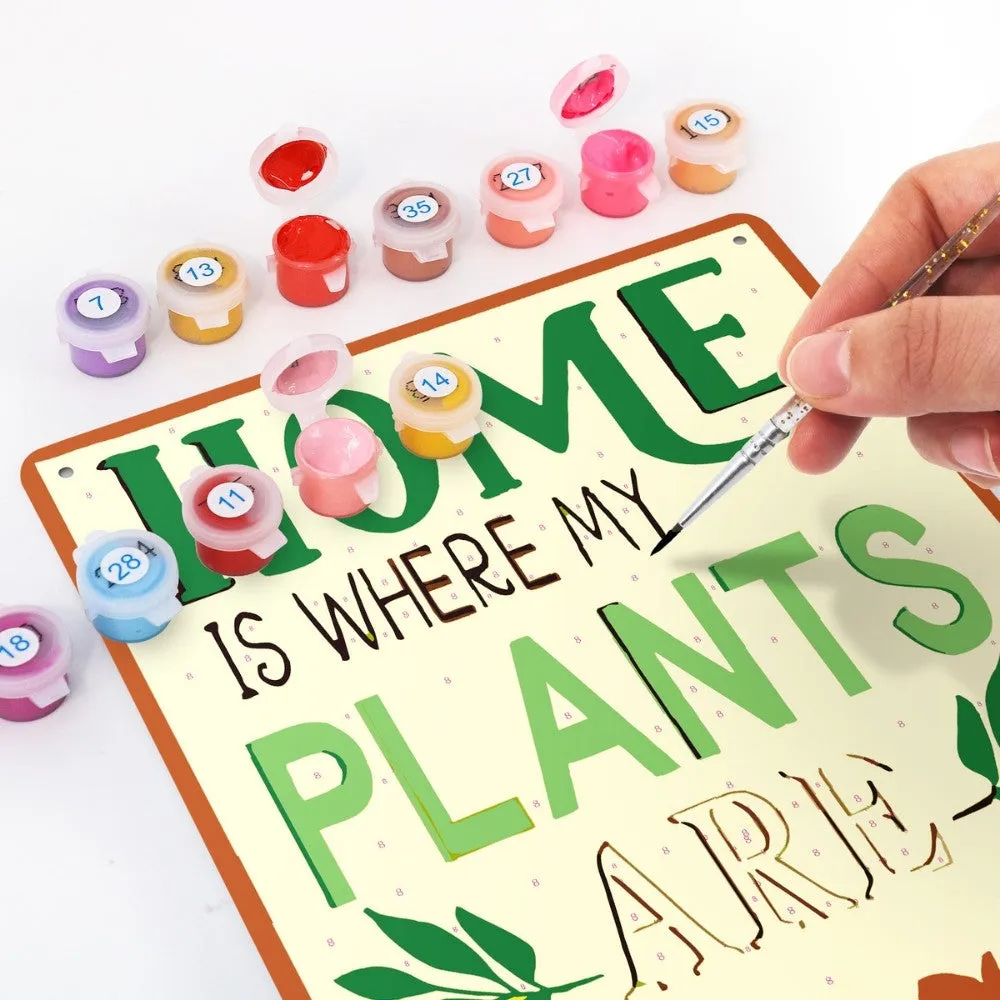 Figured'Art Thuis Planten schilderen op nummer metalen poster 30x20