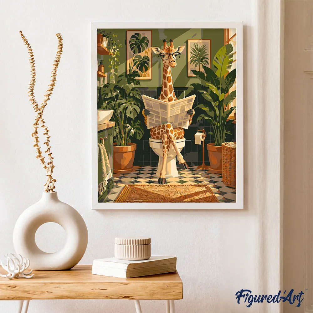 Figured'Art Het Dagblad van de Giraffe schilderen op nummer 40x50 cm